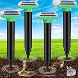 BIZOI Solar Ultraschall Maulwurf Vertreiber, 4 Stück Maulwurf Vertreiber, Solar Maulwurfschreck,...