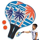 Schildkröt® Beach Paddle Ball Set Ocean, 2 Schläger aus lackiertem Holz, 2 Bälle, in...