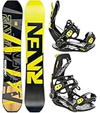 Raven Snowboard Set: Snowboard Barracuda Carbon Lime + Bindung Fastec FT360 (155cm + Bindung FT360...