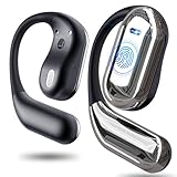 EUQQ Sports Bluetooth 5.3 Kopfhörer, Open Ear Kopfhörer Clip Ohr Kabellose Kopfhörer mit 4 HD...