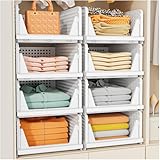 SNSLXH 5 Pack Stapelbar Schrank Kleiderschrank Organizer, Multifunktionale & Faltbare Organizer für...