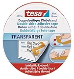 tesa Doppelseitiges Klebeband extra dünn, stark klebend, von Hand einreißbar, ideal für...