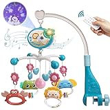 Mini Tudou Baby Mobile,Mobile Babybett mit Timing-Funktion & Stern Projektor,Fernsteuerung Spieluhr...