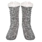 SIMIYA Kuschelsocken Herren, rutschfest Wintersocken Stoppersocken, anti Rutsch warme Hüttensocken...