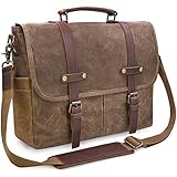 NEWHEY Herren Umhängetaschen Aktentasche Laptoptasche Wasserdichte Canvas Groß Arbeitstasche...