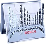 Bosch 15tlg. Bohrer-Set (für Holz, Stein und Metall, Ø 3-8 mm, Zubehör Bohrschrauber und...