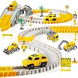 Kizplays 260pcs Autorennbahn Rennbahn 6 Cars Bagger Spielzeug ab Spielzeugautos Autobahn ab 3 4 5 6...