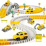 Kizplays 260pcs Autorennbahn Rennbahn 6 Cars Bagger Spielzeug ab Spielzeugautos Autobahn ab 3 4 5 6...