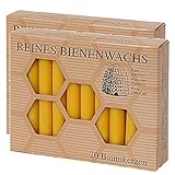 100% Bienenwachs Baumkerzen (40 Stk.) Christbaumkerzen