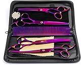 GLJTUO 7,0 Zoll Profi-Hundeschere, 4-Teiliges Set Mit Geraden, Gebogenen Und Ausdünnscheren,...