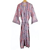 Fabricvenue Blockdruck Roben Handgemachte Roben Paisley Kimono Dressing Hand Gedruckt Kimono...