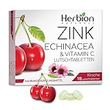 Herbion Naturals Zink, Echinacea & Vitamin C Lutschtabletten mit natürlichem Kirschgeschmack - 18...