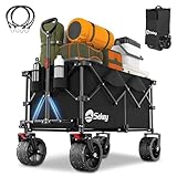 Sekey XXL Plus Bollerwagen Faltbar mit Bremsen 200L 150KG Belastbar, 17x10 cm Extra Breite Reifen...