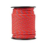 SNURO Polypropylenseil (6mm, 50M, rot mit blau und grün) - Leichtes, vielseitiges geflochtenes Seil...