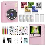 NLMWTI Sofortbildkamera Kinder, 1080P HD Kinderkamera Sofortbildkamera mit 32GB Karte &...