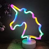 ENUOLI Buntes magisches Einhorn LED Leuchtreklame Einhorn Motiv Nachtlampe Buntes Einhorn Neonlicht...