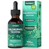 Chlorophyll Tropfen 100ml aus reinem Alfalfa | Vegane Chlorophyll Liquid | Hochdosiert & ohne...