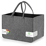 Sinand 30L Einkaufskorb, Einkaufstasche mit Henkel, Robust/Gut Verarbeitet/Faltbar Die Filztasche...