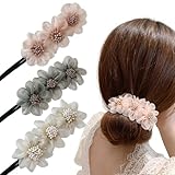 CULEO Knotenringe für Haarstyling 3 Stück Blumen-Dutt-Roller, Twist-Dutt, Haar-Accessoires,...