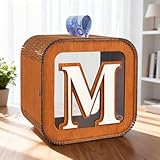 ARTREE Spardose Personalisierte für Kinder, A-Z Alphabet Sparbüchse Holz Spardose, Dekoration...