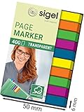 SIGEL HN617 Haftmarker, 400 transparente reißfeste Textstreifen, extra schmale Streifen 6 x 50 mm,...
