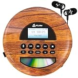 KLIM Nomad Wood - NEU 2024 - Tragbarer CD-Player Discman - langlebigem Akku - Inklusive KLIM Fusion...