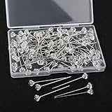 100 Stück Dekonadel,38mm Diamant Blumenstrauß Pins Stecknadeln Lang mit Transparente Box für...