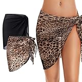 WUSJCOF 2pcs Damen Strand Wrap Sarong Chiffon Bikini Cover up Wickelröcke Sexy Pareos Strandkleider...