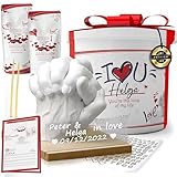 Lalfof® Handabdruck Set für Paare mit gibs Abdruck hände. Partner Geschenke. Pärchen Geschenke...