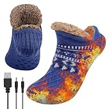 Acemall Elektrisch Fußwärmer Für Damen, Elektrische Heizsocken Flauschig Beheizbare Socken...