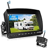 URVOLAX Rückfahrkamera Kabellos,7 Zoll Monitor und Parkkamera IP69K wasserdichte Auto...