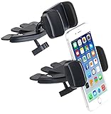 Lescars Kfz Handy Halter: 2er-Set Kfz-Smartphone-Halterungen für CD-Laufwerk, mit Kugelgelenk...