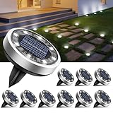 btfarm 10 Stück Solar Bodenleuchten Aussen, 8 LED Gartenbeleuchtung Solar IP65 Wasserdicht Boden...