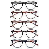 COJWIS 5 Pack Lesebrille Blaulichtfilter fur Damen Herren Federscharnier Brille Anti-Müdigkeit...