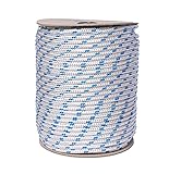 Seil 8mm x 50m - Polyesterseil, Weiß/Blau, festmacherleine, allzweckseil, strick, leine,...