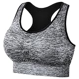 AUYAO Sport BH Damen Sport Bustier BH Ohne Buegel mit Polsterung Bustiers Racerback Push up...