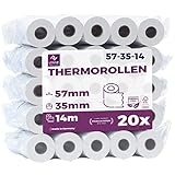 Ec-Cash Thermorollen 57mm x 14m x 12mm - Kassenrollen - Thermopapier - Bonrollen für Bankomat und...