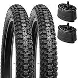 YUNSCM - Fahrradreifen 26 Zoll 26 x 2.125/57-559 und 26 Zoll Fahrradschläuche Schrader-Ventil...