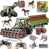 Herenear Ferngesteuerter Traktor für Kinder, Großes RC Traktors Spielzeug- Mit Bluetooth, 2.4 GHz...