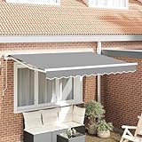 Emmtore Elektrischer Semi-Kassettenmarkisenrahmen einziehbar Metall Weiß,Manuell,3,5 x 2 m