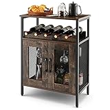 GIANTEX Weinschrank Barschrank Industrial, Weinbarschrank mit abnehmbarem Weinregal & 6 Glashalter,...