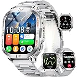 LIGE DM6 GPS Smartwatch Herren, 2.01' AMOLED HD Display mit LED Taschenlampe, Buletooth Anrufe/110+...
