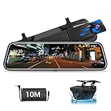 Jansite Spiegel Dashcam mit Rückfahrkamera 10'' Touch Screen FHD 1080P Autokamera Rückfahrkamera...