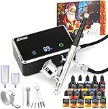 XDOVET Airbrush Set mit Farblack 16 Farben/ 20ml, Verbessertes 32 PSI Dual-Action Airbrush Set mit...