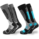 Occulto 2 Paar DAMEN SKISOCKEN mit POLSTERUNG in verschiedenen Farben, THERMO WINTERSOCKEN für SKI...