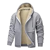 Generisch Winterjacke Herren Sweatjacke Mit Kapuze Kapuzenjacke Winter Outdoor Fleecejacke Warm...