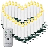 SunJas 10/20/30/40/50 Weihnachten LED Kerzen Lichterkette Kerzen Weihnachtskerzen Weihnachtsbaum...
