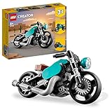 LEGO Creator 3in1 Oldtimer Motorrad Set, klassisches Motorrad-Spielzeug vom Straßenmotorrad zum...