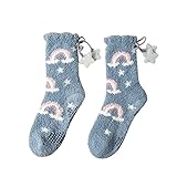 MKIUHNJ Flauschige Socken Kuschelsocken Damen 39-42 Damen Winter verdickte Korallen Fleece Socken...