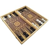 Holz Backgammon Schach Set - Tavla Backgammon Holz Koffer mit Schachbrett klappbar (50x47 cm (XXL),...